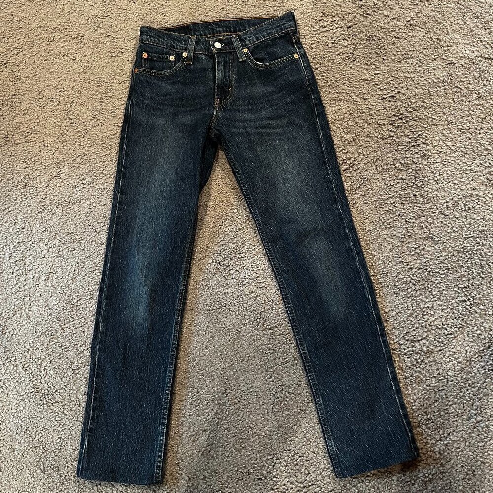 LEVI'S 501 Button Fly Heavy Denim 100% Cotton No Stretch Dark Wash Jeans  36X32